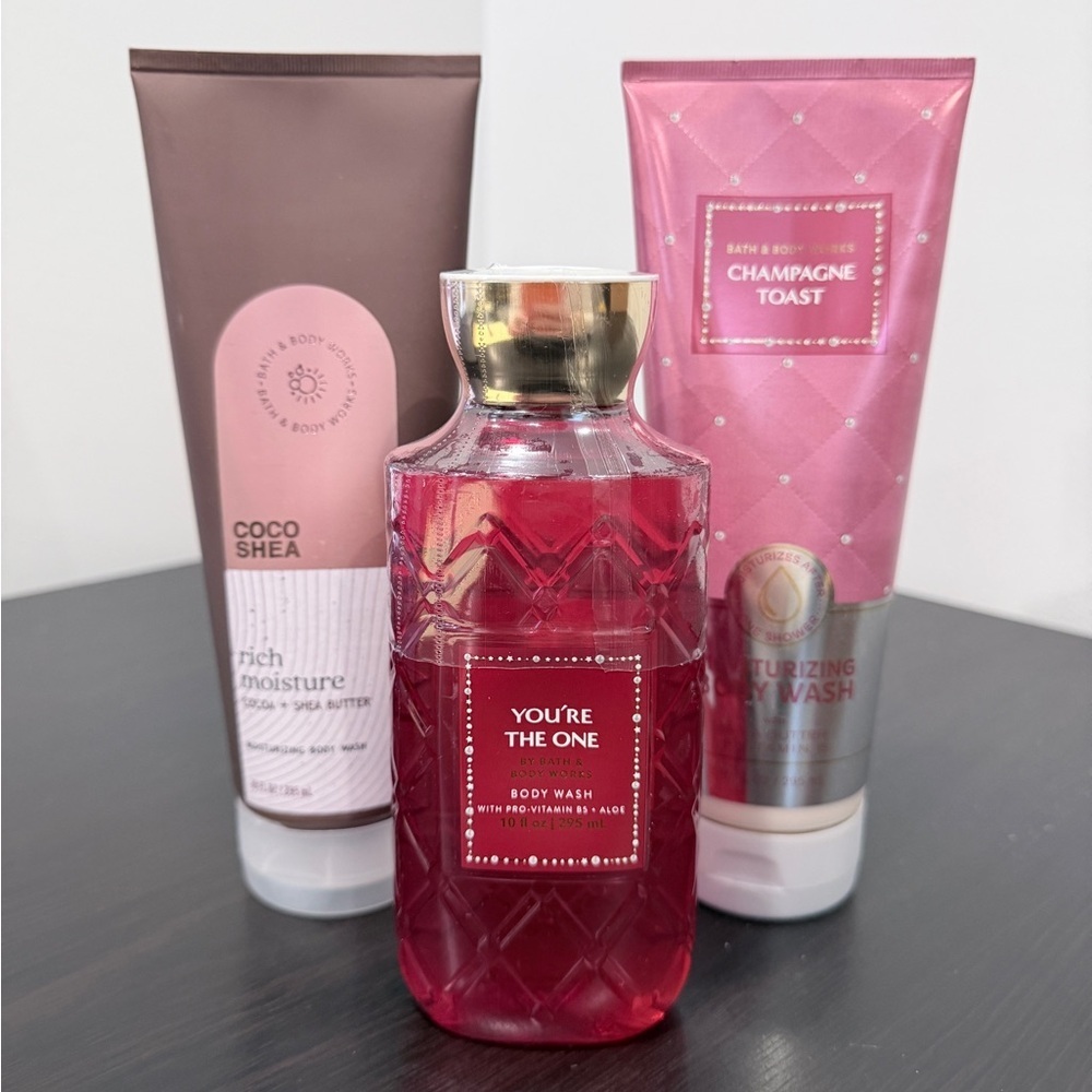 3pk Bath & Body Works Body Washes - Coco Shea, Champagne Toast, You're The One